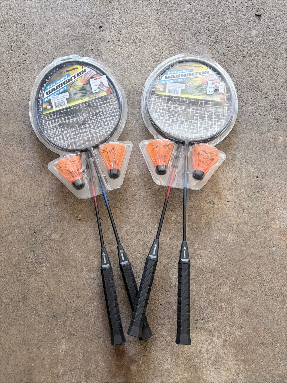 Triumph Badminton Racket Sets 4 Rackets 4 Shuttlecocks New Sealed